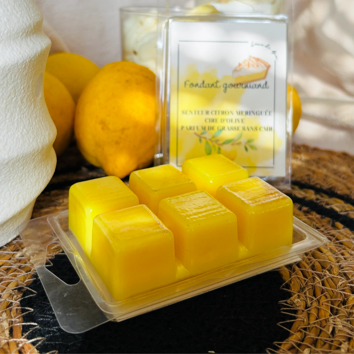 Fondant citron meringué cire olive provence