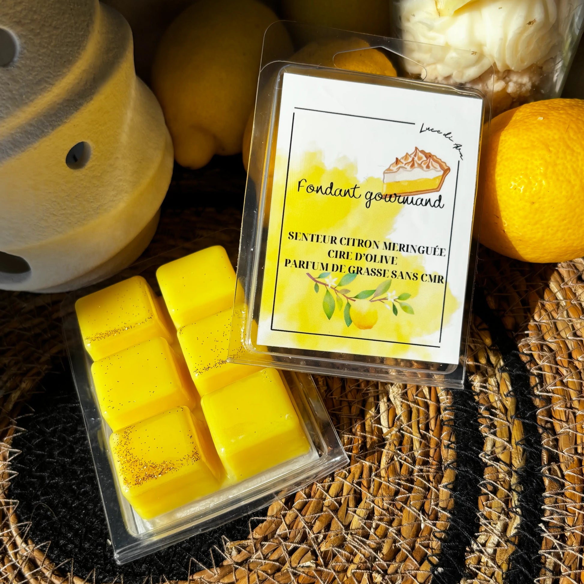 Fondant citron meringué provence cire olive